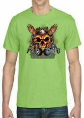 Adult DryBlend® T-Shirt – ( EAGLE SKULL RIDES – BIKER / CHOPPER)