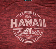 Hawaiian Athletics Mens Isalnd Life Aloha Natural Paradise Red Shirt NWT Medium