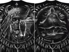 WOLF DREAMCATCHER-2 SIDED Big Print-T-SHIRT S-M-L-XL-XXL,3X-4X,5X,6X Mystical