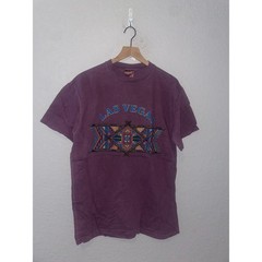Vintage Las Vegas Native Shirt American Beaded Twigs Purple Tee 90s VTG Large