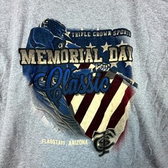 Memorial Day Classic Gildan T-Shirt Mens Large Grey Triple Crown Sports Graphic