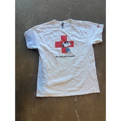 American Red Cross Snoopy Joe Cool Be Cool Give Blood T-Shirt White Large 2023