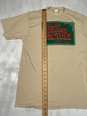 Vintage Italian Sausage Factory Men’s Cream XL Tee Single Stitch Made in USA