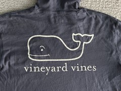 Vineyard Vines Hooded Shirt Men’s Sz Medium Blue Pocket Whale Logo Pullover