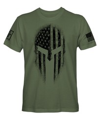American Spartan Warrior USA Flag Military Veteran Patriotic Shirt