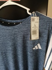 3S HTHR TEE (Men’s 3-Stripes Heather Tee)​Colorway: Wonder Steel Melange (a…