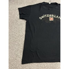 Vintage Switzerland Graphic TShirt Mens Size M Black Excellent Souvenir Tee