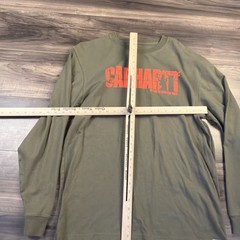 Carhartt Shirt work wear time to earn that buck hunting long sleeve Green Medium