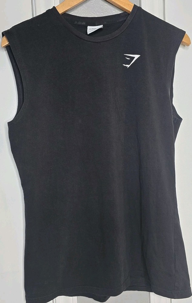 Gymshark Tank Top Shirt Size S Black Sleeveless Gym Workout Stretch Lightweight