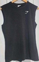 Gymshark Tank Top Shirt Size S Black Sleeveless Gym Workout Stretch Lightweight