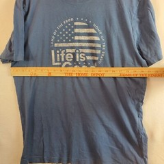 Life is Good Men’s tshirt Land of the Free Home of the Brave American Flag Shirt