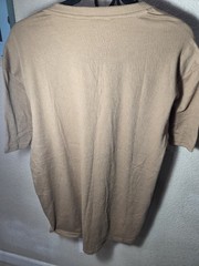 JMIERR Men’s Knit Beige Crew Neck Short Sleeve T-Shirt 2X Polyester Cotton