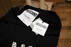 Moschino Couture Mens Black Logo Rhinestone Cotton T-Shirt Size XL New Original