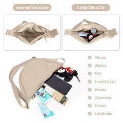 Nylon Crescent Crossbody Bag for Purses Trendy Men,Small Travel Sling Bag Hob…