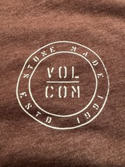 Volcom Men’s Brown Graphic Logo Crew Neck Long Sleeve Cotton Blend Tee S/P
