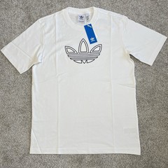 Adidas Outline Embroidered Trefoil Logo Men’s Casual T-Shirt Cloud White Size M