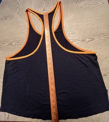 Tulio Tank Top Mesh Fishnet Muscle Sexy Clubwear Sz.L Navy Blue & Orange