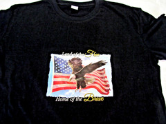 “LAND OF THE FREE, HOME OF THE BRAVE” ~(100% COTTON T-SHIRT / L)~ *UNISEX / NEW*
