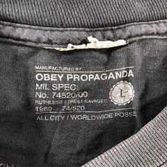 Obey Propaganda Shirt Mens Large Black Pocket Logo Graphic Tee Streetwear