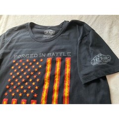 Forged In Battle 7.62 Design T-Shirt Sz Large Black Red Patriotic American Flag
