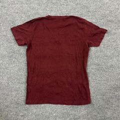 Aeropostale T-Shirt Mens Size M Maroon Burgundy AERO Box Logo Patch Casual Tee