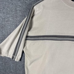 Canyon Guide Outfitters Shirt Mens Medium Khaki Stripe Cotton Crewneck Casual