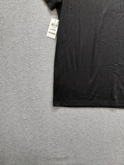 Alfani Men T Shirt L Black Henley Neck Short Sleeve Stretch Pullover Casual Tee