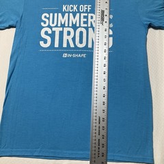 District Men Shirt Size S Blue Summer Strong Activewear Logo Short Sleeve 44