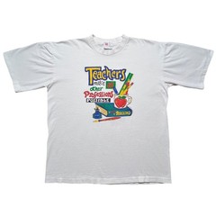 Vintage 90s Teachers Make All Other Professions Possible T Shirt White XL Art