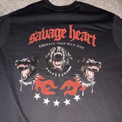 Riot Empire Savage Heart Wild Side Graphic T-Shirt Black Men’s Regular L