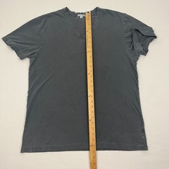 James Perse Mens Size 4 L / XL Washed Gray Cotton V-Neck Casual Preppy USA Made