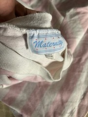 Vintage 80s Maternity Wear Labor Union Delivery Club Stripes T Shirt Size Medium