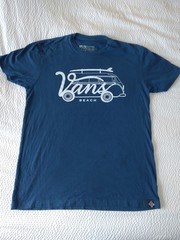 M22 Brand Vans Beach L Large T Shirt Volkswagen Blue Vintage Leland Michigan
