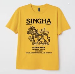 Summer, comfortable to wear, T-shirt, Singha beer from Thailand, adults Shirt