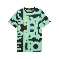 PUMA Mapf1 Neon Energy Graphic Crew Neck Short Sleeve T-Shirt Mens Green Casual
