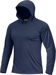 Men’s UPF 50+ Sun Protection Hoodie Lightweight Long Sleeve Fishing Hiking Shirt