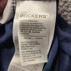 DOCKERS T-SHIRT NAVY BLUE & WHITE Size Medium Basic Tee Anchor Wings