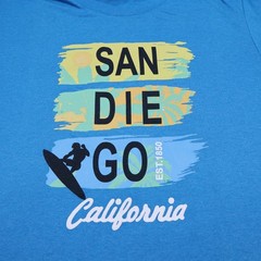 District San Diego California Surf Graphic T-Shirt Blue Size M