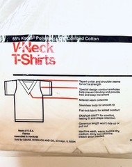 VINTAGE SEARS V-NECK T-SHIRTS WITH SANFOR-KNIT SIZE SMALL 34-36 WHITE 3-PACK NOS