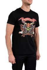 Roberto Cavalli Men’s Black Graphic Print Crewneck T-Shirt US 2XL IT 56
