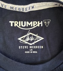 Triumph Steve Mcqueen T-Shirt Classic Original Double Sided Rare ￼