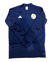 Adidas Scotland Football Training Jersey Mens Long Sleeve Navy Blue Climalite