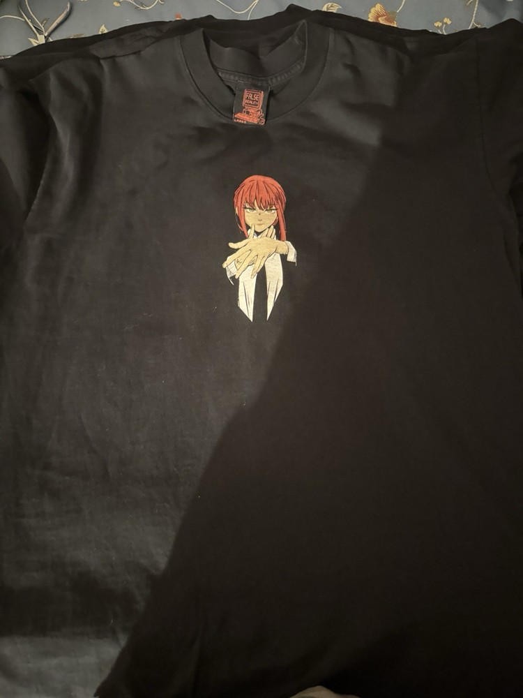 False Reality Tshirt Black Large Chainsaw man Double Sided Print