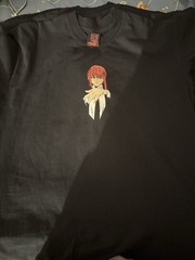 False Reality Tshirt Black Large Chainsaw man Double Sided Print