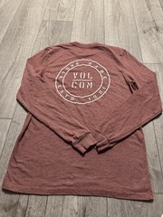 Volcom Men’s Brown Graphic Logo Crew Neck Long Sleeve Cotton Blend Tee S/P