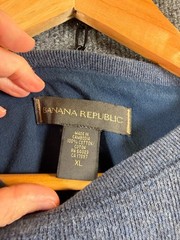 Banana Republic Shirt MenS XL Blue Thermal Pullover Ribbed 90s Vintage Cotton