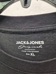 Jack & Jones Men’s Crew Neck Belmortfront Short Sleeve Tee,Black, XL,MSRP $44.50