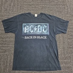 Vintage 1990s AC/DC Back in Black Band T-shirt Size XL Double Sided Graphics