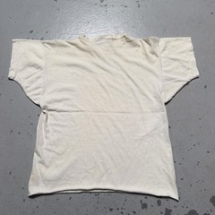 Vintage 1970s Champion Blue Bar Thick Cotton T-Shirt Made USA Cropped L (S-M)