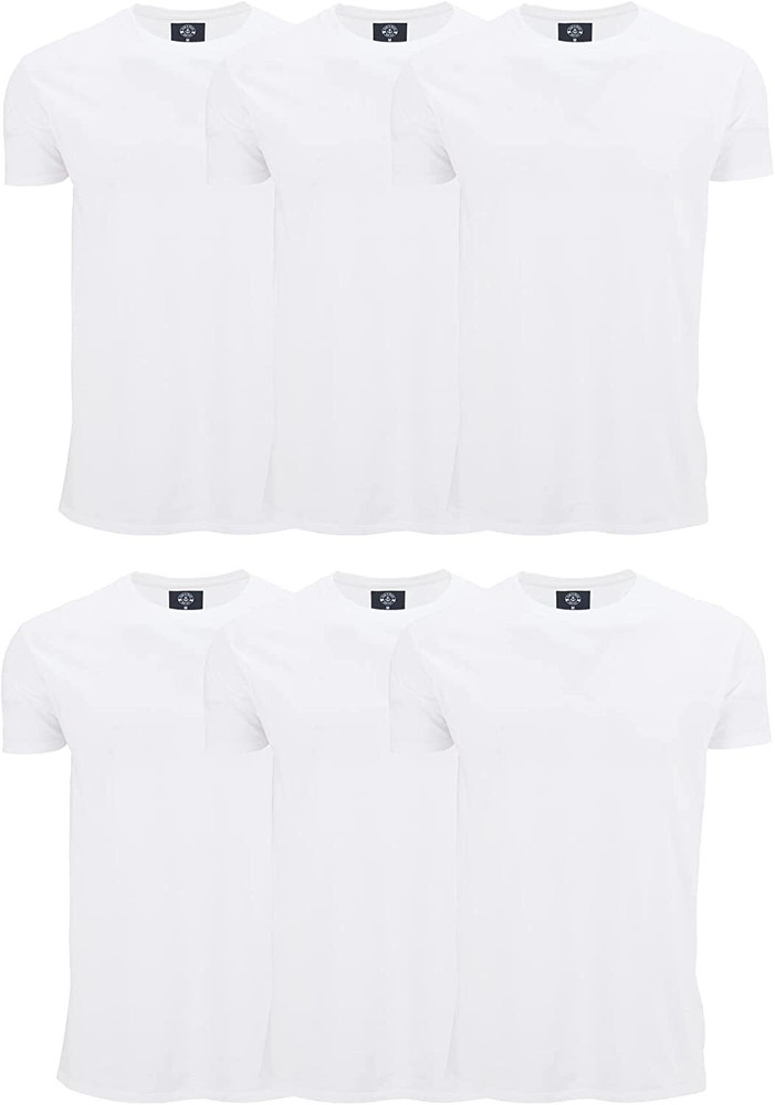 SOCKS’NBULK 6 Pack Bulk Mens Cotton Crew Neck Short Sleeve T-Shirts Mix Colors